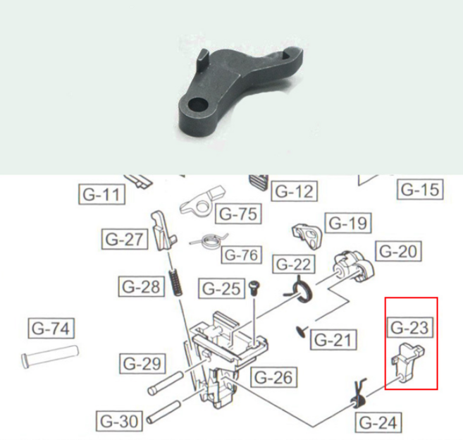 WE 글록 GLOCK18C용 해머시어 G-23번 부품, 1개