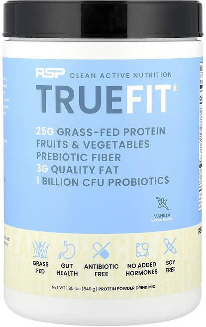 몸관리하세요 겨울입니다 RSP Nutrition TrueFit® 목초사육 단백질 파우더 드링크 믹스 바닐라 840g(1.85lbs) 특별관리진행, RSPNutritionTrueFit목초사육단백질파우더드, 840g, 1개 - 쿠팡