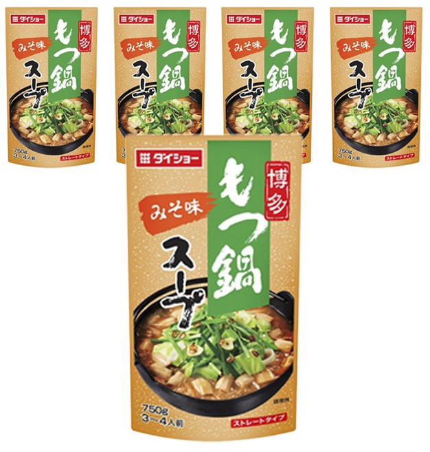 다이쇼 하카타 모츠나베 스프 된장맛 750g×5봉지 모츠나베 재료, 5개, 750g