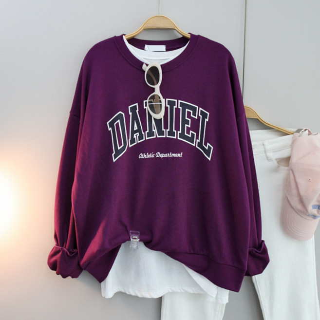 달콩 여성 봄신상 긴팔티 디먼트레터링오버핏맨투맨