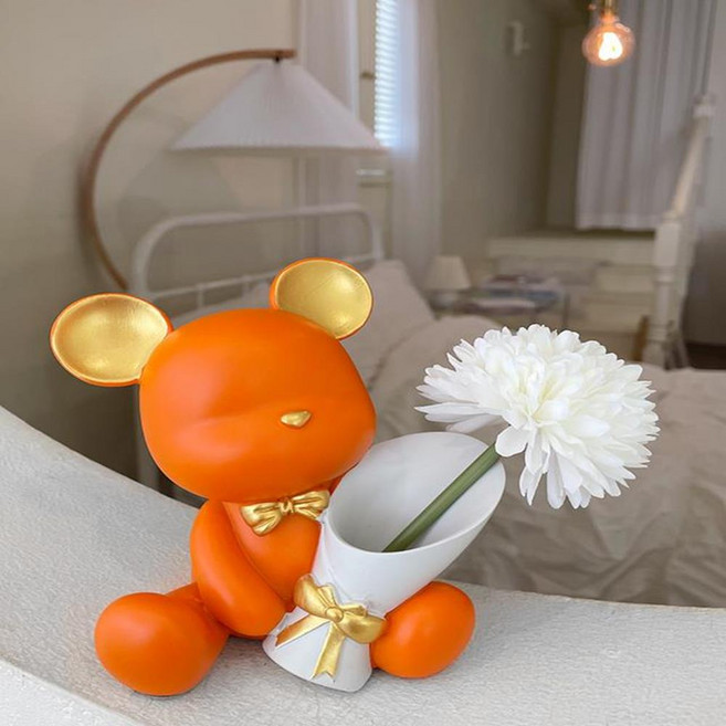 [NORITER] 조화꽃병 도자기꽃병 도자기화병 인테리어 화이트화병 유리화병 화이트 오브제 화병, 라이트퍼플