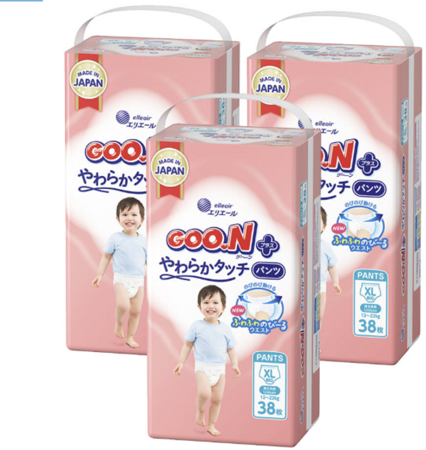 군 오리지널 팬티형 기저귀 여아용, 특대형(XL), 228매