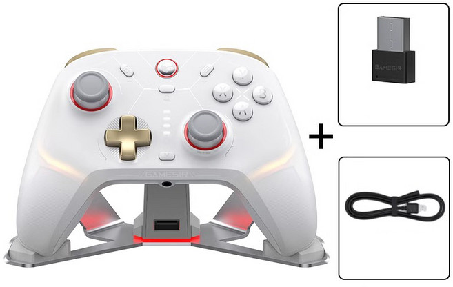 [CTK] 게임써 사이클론2 GameSir Cyclone 2 게임패드 무선 블루투스 컨트롤러 안드로이드호환 건은신화 오공지원 1개 본품+충전지지대 블랙, 본품+충전지지대 화이트, 본품+충전지지대 화이트 × 1개
