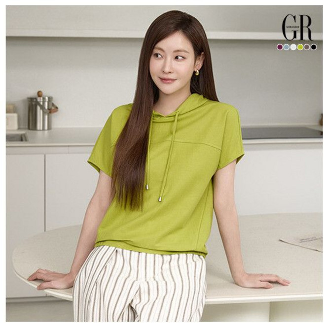 조르쥬 레쉬 26SS 인견 블렌딩 티블라우스 6종 후드2+브이넥2+라운드2 764210