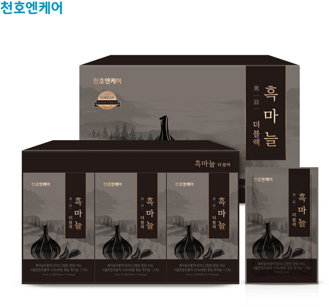 천호식품 흑마늘진액 천호엔케어 흑마늘 더블랙 70ml 30포, 30개