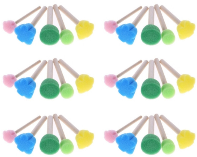 카이로스 컨퍼니 5종 도형 스펀지 세트 물감 찍기 도구 놀이 미술 용품, 스폰지세트CM004149