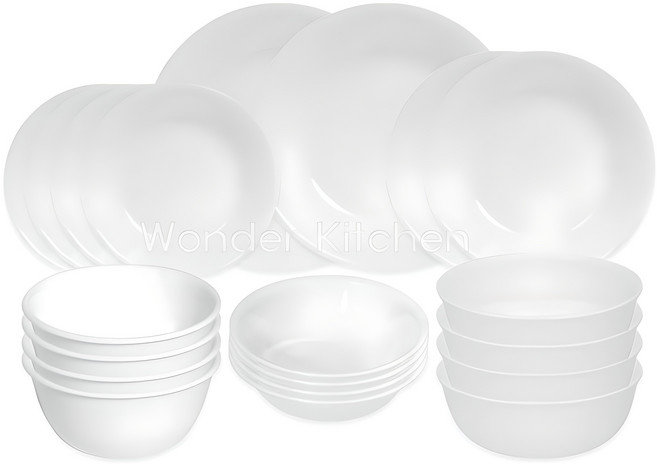 코렐 저스트화이트 4인 홈세트 20P 그릇세트, 화이트, 한국형 공기대접