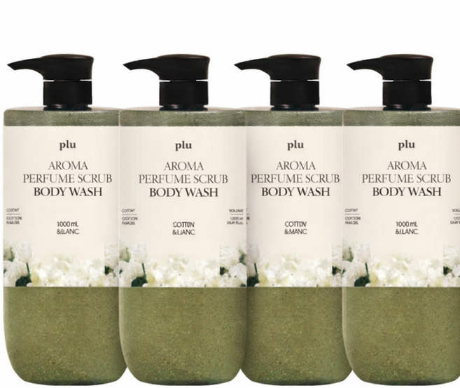 플루 아로마 퍼퓸 스크럽 바디워시 소피블랑, 1L, 4개