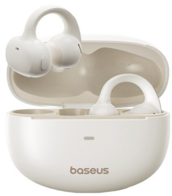 베이스어스 Bowie MC1 오픈형 이어폰 PM138 화이트 40시간 액티브노이즈캔슬링(ANC) 방수가능, 화이트 (대용량베터리/방수/KC인증)