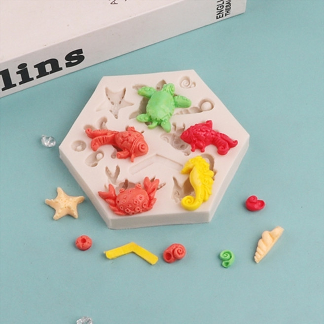 실리콘 몰드 - 해양 동물 해마 불가사리 외 11구