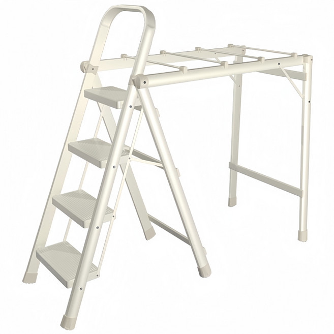 빨래건조대 대형 빨래건조대 사다리 접이식 사다리, 화이트