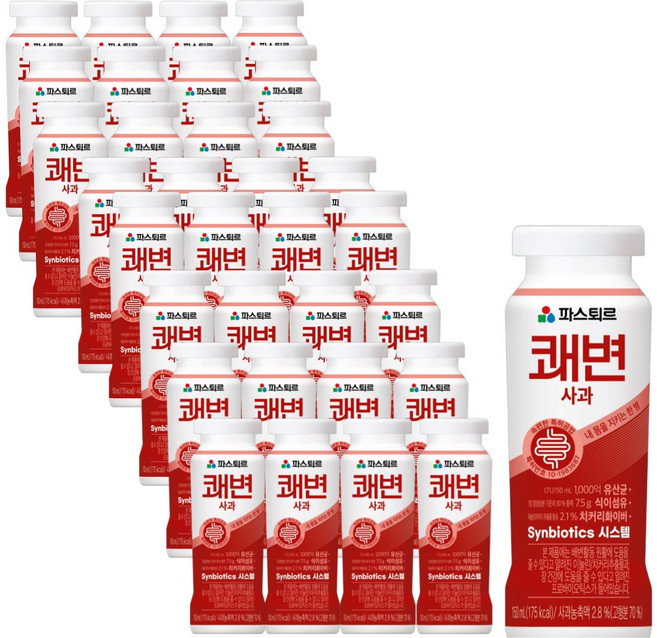 파스퇴르 쾌변요구르트 사과, 150ml, 32개