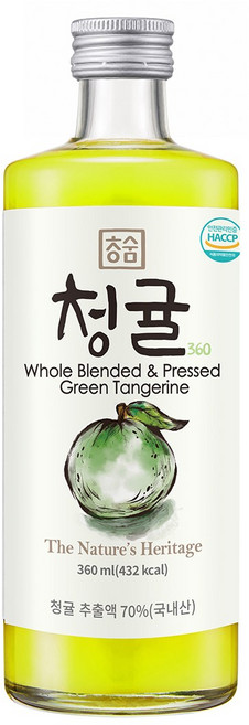 청숨 통째로 갈아만든 청귤, 360ml, 1개