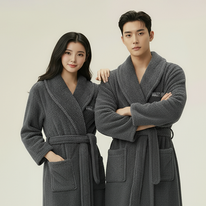 브리지스누즈 프리미엄 보온 수면 샤워가운 겨울 극세사 샤워가운 호텔 로브