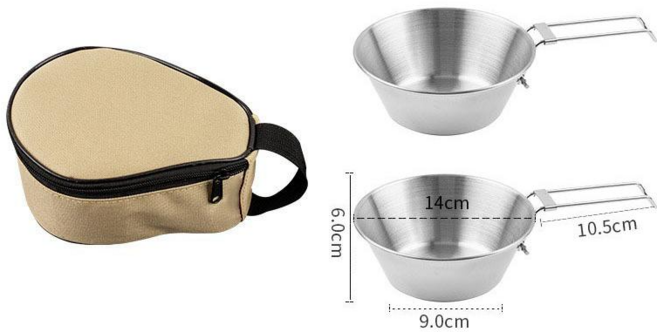 300ML시에라컵+수납 케이스캠핑 식기 9종 세트 캠핑용식기 4인 코펠세트, 3종 식기 세트, 1개