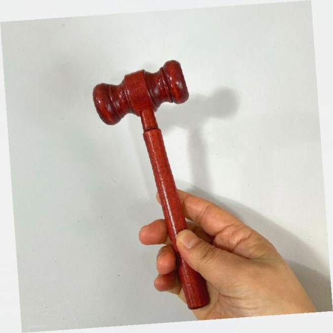 미니 나무 판사봉 법정 소품 역할놀이 교육용 장난감 인테리어 소품 원목 해머, 1개