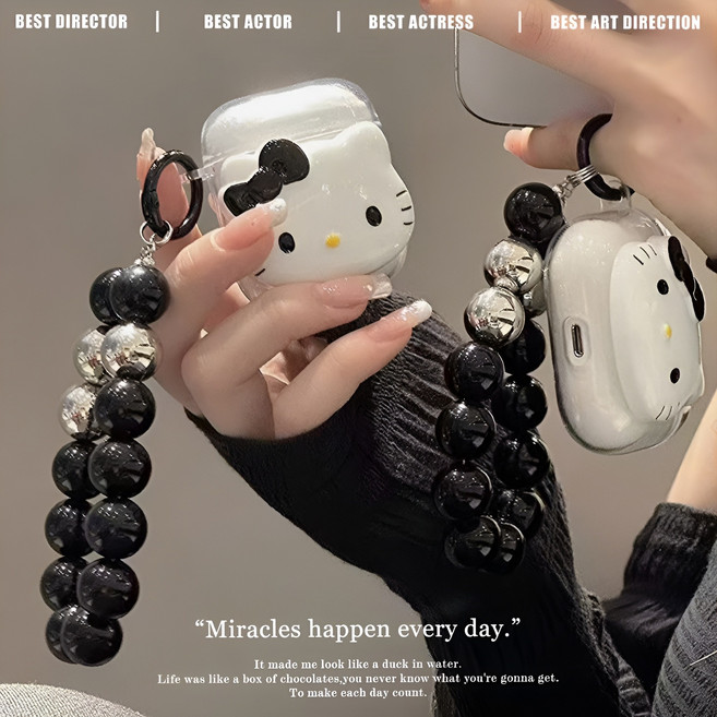 삼성 갤럭시 버즈3 갤럭시 버즈3 프로 실리콘 블랙 캣 케이스 + 카라비너, 블랙 캣+ 카라비너, 갤럭시 버즈 2, 1개