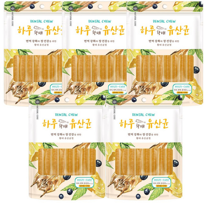 네츄럴코어 강아지간식 하루유산균7 12p 72g, 황태, 5개