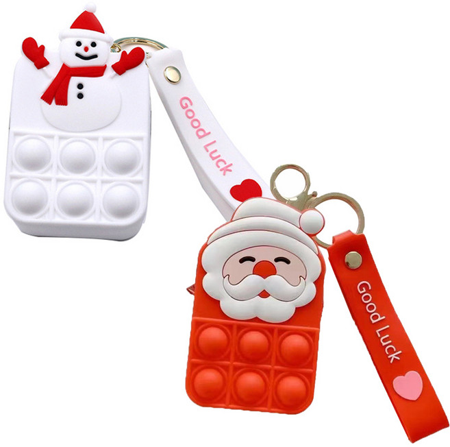 뽁뽁이 지갑 산타 눈사람 크리스마스 푸시팝 팝잇교회 학원 선물