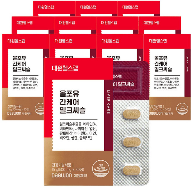대원제약 대원헬스 올포유 간케어 밀크씨슬, 12개, 30정