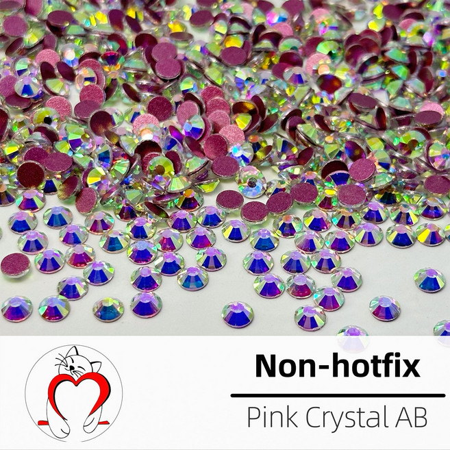 논핫픽스 크리스탈 AB 모음, 1봉, 핑크코팅