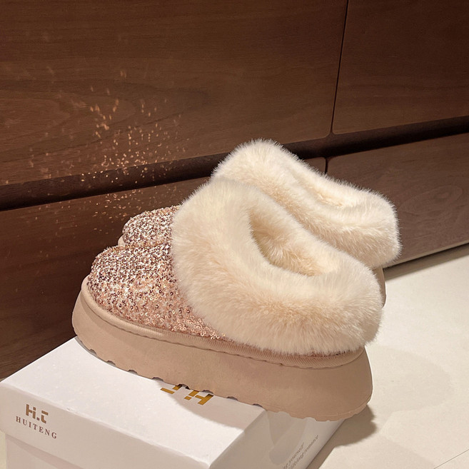2025冬季新款厚底加厚保暖毛絨雪地靴女