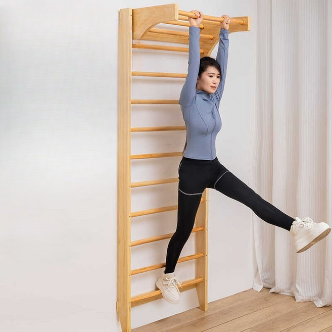 철봉 바풀 프레임 폴업바 사다리 풀업 바 실내 원목 홈 가정용, 1개, 01 리브 프레임