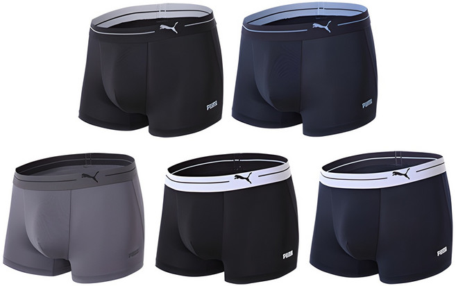 푸마바디웨어 빅사이즈 포함 남성용 로고 벤틸레이션 드로즈 팬티 5종 세트