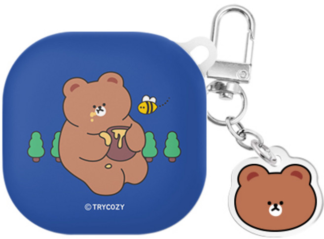 베어허니 버즈라이브(공용) 하드 케이스 +아크릴 키링 세트, 블루, 버즈라이브/버즈프로/버즈2/버즈2프로(공용), 1개