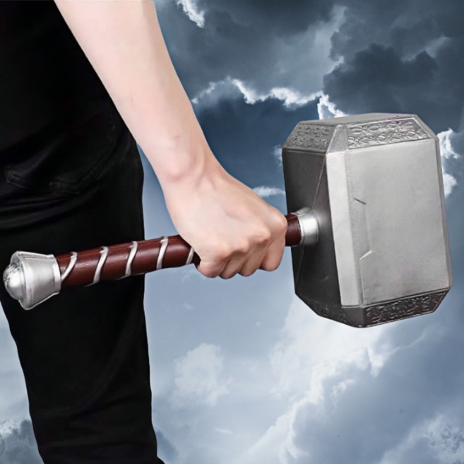 묠니르 망치 최고급형 고무재질 망치 파티용품, 1개