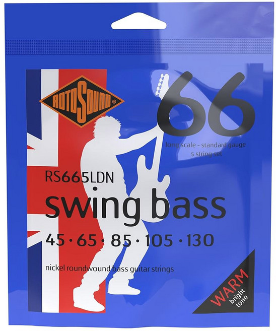 로토사운드 RS66LF 스윙 베이스 66 스테인리스 스틸 기타 줄 45 65 85 105, 2 5 .045-.130 Nickel Standard, 1개