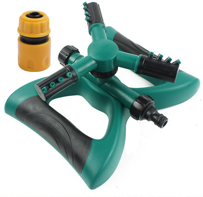 1+1 단독형 농업용 회전 스프링쿨러 정원 잔디 물분사기 스프링클러 미니 텃밭 농사용 점적 호스 물주기 용품, 1세트, R69038E(연결형