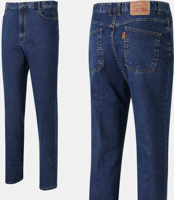 남성 밑위 긴 고급 중년 스판 청바지 BB240 봄 가을