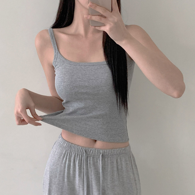 비마이뮤즈 [부유방커버/캡내장O] 카인드 무지 쫀쫀 데일리 편안한 여름 나시