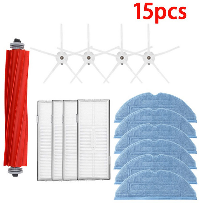Roboro S7 S70 S75 S7Max S7 maxv T7S Plus S7 액세서리 메인 브러시 Hepa 필터 걸레 로봇 진공 청소기 부품, 15PCS
