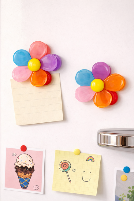 플라워 냉장고 자석 집게 메모집게 마그넷 클립 주방 다용도 2개, 1세트, 멀티