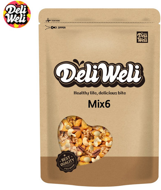 델리웰리 매일견과 프리미엄 6 믹스넛 1kg 순수 견과로만 구성, 1개