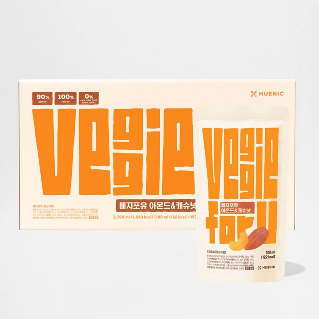 착한견과유 베지포유 아몬드&캐슈넛 15개입, 180ml, 15개 - 쿠팡