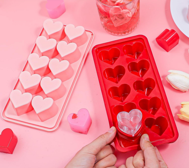 식약처 인증 하트 실리콘 얼음틀 얼음트레이 아이스트레이 10구 BPA프리 식품등급 냄새없는, 레드, 1개