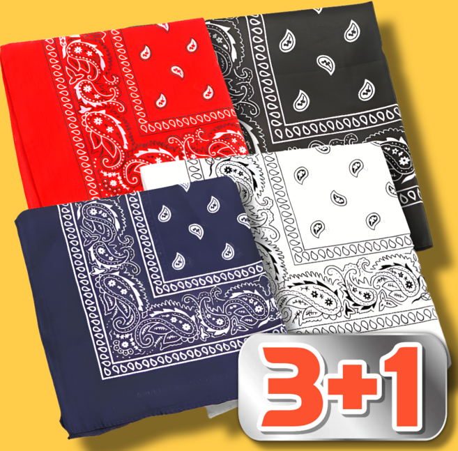 스윕스 등산 손수건 반다나 대형 인기색상 4개, UV화이트,블랙,네이비,레드