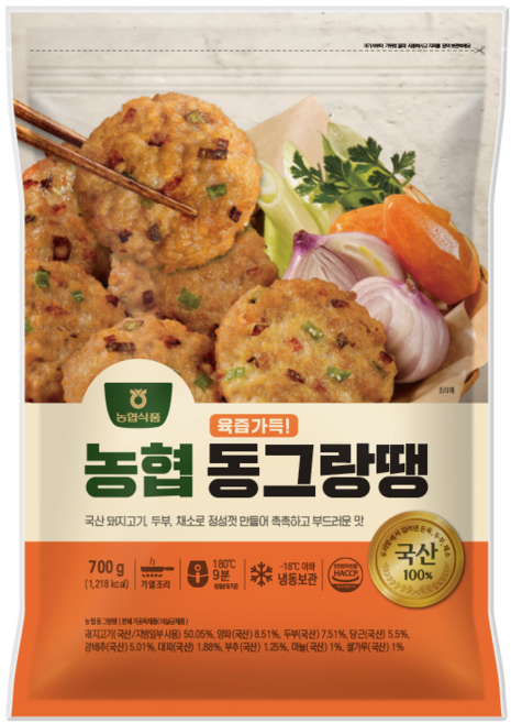 농협 한끼정성 동그랑땡 700g 국산 콩 두부 돼지고기 완자, 1개