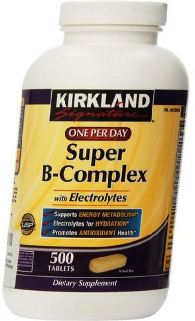 커클랜드 시그니처 원 퍼 데이 슈퍼 B-콤플렉스 전해질 함유 KIRKLAND SIGNATURE One Per Day Super B-Complex with Electrolytes T, 500개 (2팩)