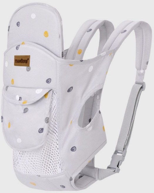 TIANBEE 多功能嬰兒背帶 新生兒橫抱前抱後背 經典灰色圈圈款, 經典款 灰色圈圈, 灰色