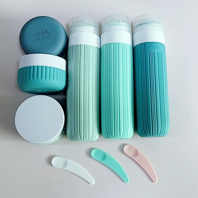 다알리아 고급 실리콘 공병 90ml 30ml 1세트 6개입 기내반입 가능한 여행용 공병, 1개, 그린라이트 6개입세트