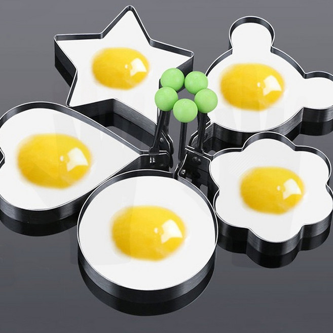 스텐 계란 모양틀 하트 네모 원형 후라이 토스트 주방 팬, 1개, 1후라이틀-별