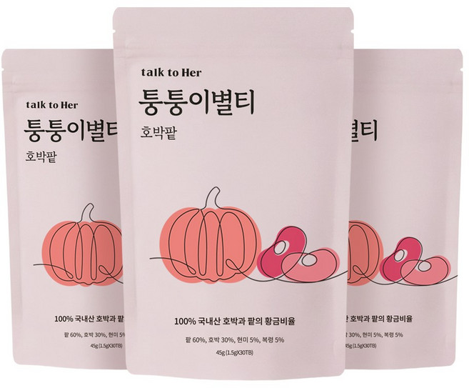 퉁퉁이별티 호박팥차, 1.5g, 30개입, 3개