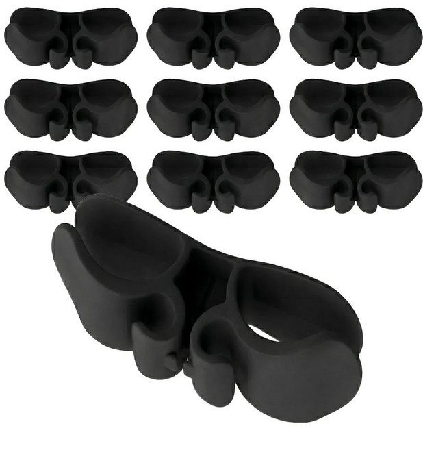 오리비아 다용도 케이블 전선 정리 홀더, 블랙 10개, 1세트