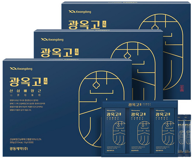 광동제약 광옥고스틱 산삼배양근 30포 + 쇼핑백 선물세트, 3개, 300g