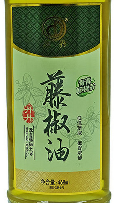터보마켓중국식품 단단 텅죠유 향미유 (유채유 66% 산초 34%) 유리병 밀봉, 1개, 468ml