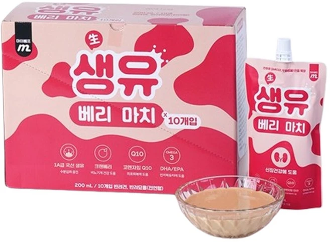 마이베프 반려동물 생유베리마치 펫밀크, 크랜베리맛, 200ml, 10개 - 쿠팡